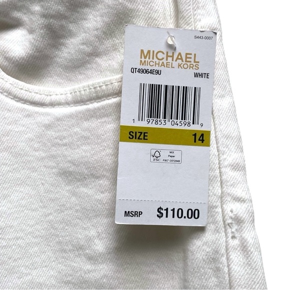 Michael Michael Kors White Selma Crop Flare‎ High-Rise Flare Raw Hem Jean - Picture 5 of 8